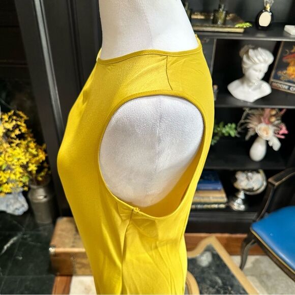 Taylor Golden Yellow A-Line Silky Midi Dress Size 10 NWT - Picture 7 of 13
